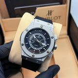 Black Silver Black Hologram Hublot Silicone Strap Watch